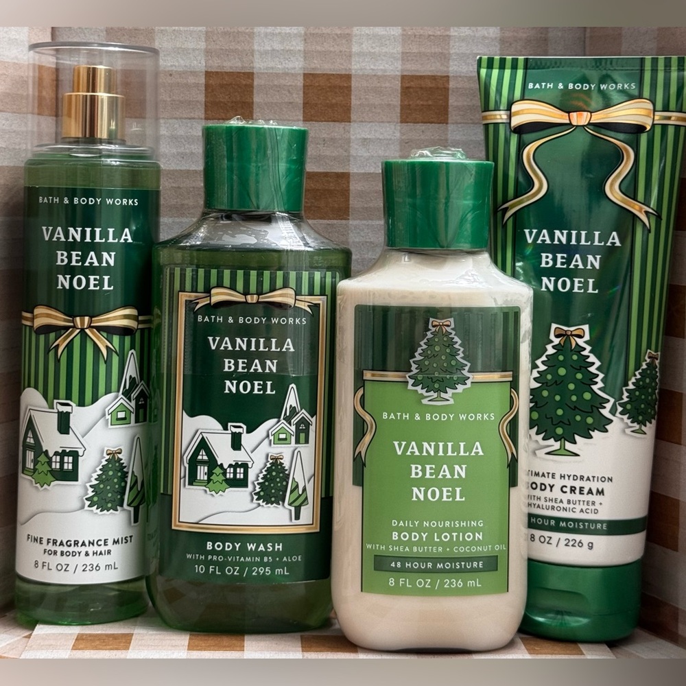 NEW B&BW Vanilla Bean Noel 4 pc set includes body cream,body wash,lotion & more